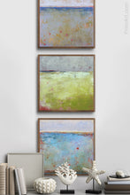 Load image into Gallery viewer, Impressionist abstract landscape painting &quot;Naval Circus,&quot; downloadable art by Victoria Primicias, decorates the entryway.
