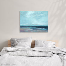 Load image into Gallery viewer, abstract coastal seascape 30x40 hangs in a bedroom

