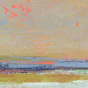 Closeup detail of horizon abstract landscape art "Novel Sheets," printable art by Victoria Primicias
