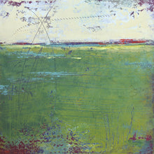 Load image into Gallery viewer, Green abstract landscape painting &quot;On Course,&quot; fine art print by Victoria Primicias
