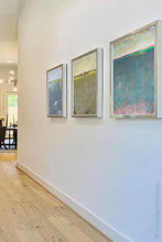 Load image into Gallery viewer, Unique abstract ocean wall art &quot;Patrician Lake,&quot; digital download by Victoria Primicias, decorates the entryway.
