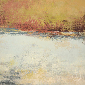 Modern abstract landscape painting "Persian Promise," printable art by Victoria Primicias