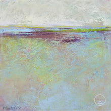 Load image into Gallery viewer, Serene abstract beach painting &quot;Plum Passages,&quot; downloadable art by Victoria Primicias
