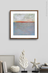 Impressionist abstract beach painting "Return of Secrets," canvas wall art by Victoria Primicias, decorates the wall.
