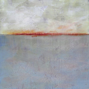 Impressionist abstract beach painting "Return of Secrets," canvas wall art by Victoria Primicias