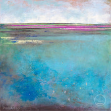 Load image into Gallery viewer, Teal coastal abstract beach wall art &quot;Rising Tides,&quot; downloadable art by Victoria Primicias
