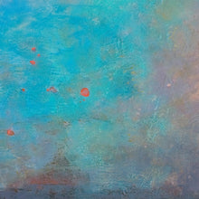 Load image into Gallery viewer, Closeup detail of  turquoise abstract landscape painting &quot;Sea Mistress,&quot; canvas print by Victoria Primicias
