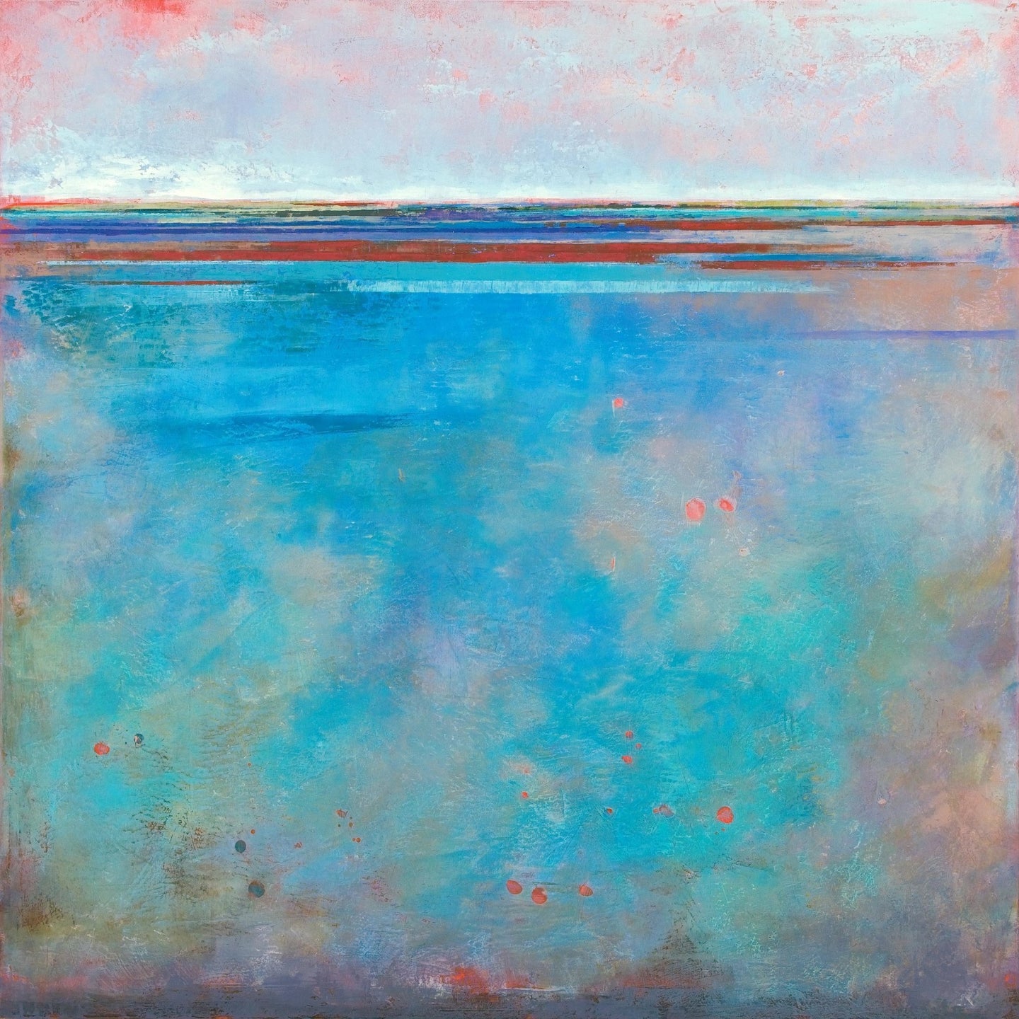 Turquoise abstract beach artwork 
