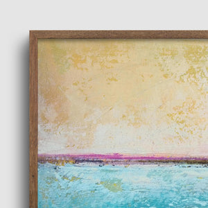 Closeup detail of Teal coastal abstract beach artwork "Shallow Harbor," digital download by Victoria Primicias
