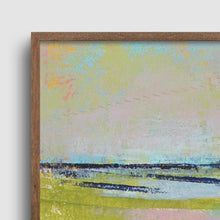 Load image into Gallery viewer, Closeup detail of turquoise abstract beach wall art &quot;Shallow Time,&quot; digital print by Victoria Primicias
