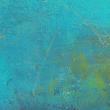 Load image into Gallery viewer, Closeup detail of turquoise abstract beach wall decor &quot;Shallow Time,&quot; digital print by Victoria Primicias
