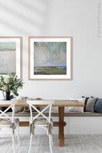 Load image into Gallery viewer, Impressionist abstract landscape art &quot;Shifting Winds,&quot; wall art print by Victoria Primicias, decorates the dining room.
