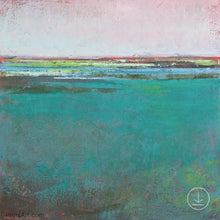Load image into Gallery viewer, Large teal abstract ocean wall art &quot;Siesta Seas,&quot; digital print by Victoria Primicias
