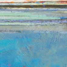 Load image into Gallery viewer, Closeup detail of colorful abstract beach wall art &quot;Silver Sands,&quot; printable art by Victoria Primicias
