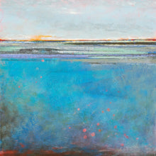 Load image into Gallery viewer, Turquoise abstract seascape painting &quot;Silver Sands,&quot; wall art print by Victoria Primicias
