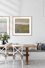 Load image into Gallery viewer, Modern abstract ocean art &quot;Singing Surf,&quot; digital print by Victoria Primicias, decorates the dining room.
