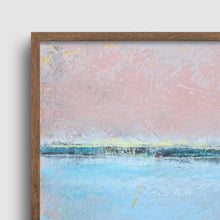Load image into Gallery viewer, Closeup detail of pastel abstract coastal wall decor &quot;Sister Shore,&quot; wall art print by Victoria Primicias
