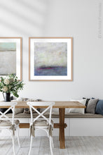 Load image into Gallery viewer, Muted abstract landscape art &quot;Splintered Memory,&quot; digital download by Victoria Primicias, decorates the dining room.

