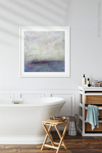Load image into Gallery viewer, Muted abstract landscape art &quot;Splintered Memory,&quot; digital download by Victoria Primicias, decorates the bathroom.
