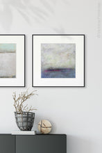 Load image into Gallery viewer, Muted abstract landscape art &quot;Splintered Memory,&quot; digital download by Victoria Primicias, decorates the hallway.
