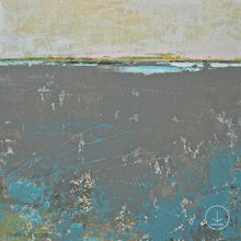 Load image into Gallery viewer, Modern abstract ocean painting &quot;Still Suede,&quot; digital art landscape by Victoria Primicias
