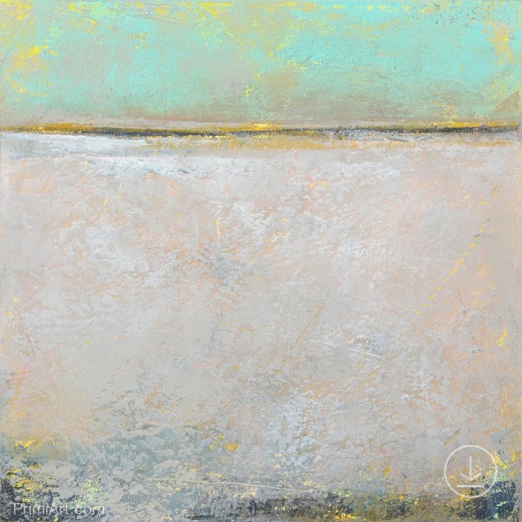 Seafoam and gray abstract beach wall art 