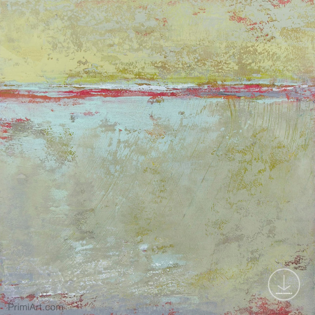 Muted beige abstract ocean painting 