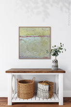 Load image into Gallery viewer, Muted beige abstract ocean art &quot;Sweet Compass,&quot; digital download by Victoria Primicias, decorates the entryway.
