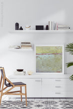 Load image into Gallery viewer, Neutral color abstract landscape art &quot;Sweet Compass,&quot; canvas wall art by Victoria Primicias, decorates the office.
