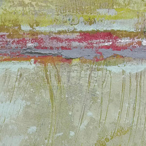 Closeup detail of neutral color abstract landscape art "Sweet Compass," canvas wall art by Victoria Primicias