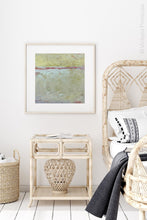 Load image into Gallery viewer, Neutral color abstract ocean painting &quot;Sweet Compass,&quot; giclee print by Victoria Primicias, decorates the bedroom.

