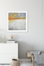 Load image into Gallery viewer, Contemporary abstract ocean art &quot;Tawny Spirit,&quot; digital artwork by Victoria Primicias, decorates the entryway.
