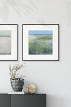 Load image into Gallery viewer, Large abstract ocean art &quot;Thirsty Sheets,&quot; canvas print by Victoria Primicias, decorates the hallway.
