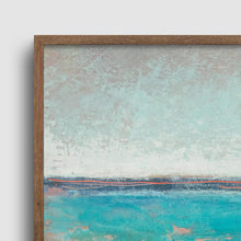 Load image into Gallery viewer, Turquoise abstract beach wall decor &quot;Tides End,&quot; canvas art print by Victoria Primicias
