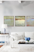 Load image into Gallery viewer, Gray abstract beach art &quot;Tuscan Treasures,&quot; digital download by Victoria Primicias, decorates the living room.
