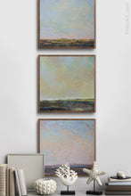 Load image into Gallery viewer, Serene landscape painting &quot;Twilight Blush,&quot; printable art by Victoria Primicias, decorates the entryway.
