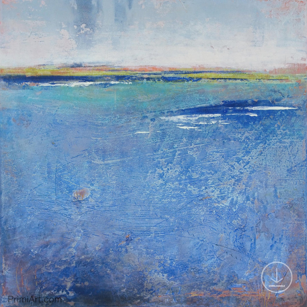 Coastal abstract ocean painting 