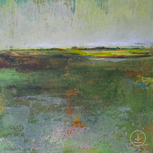 Load image into Gallery viewer, Green abstract landscape painting &quot;Verdant Excuse,&quot; downloadable art by Victoria Primicias
